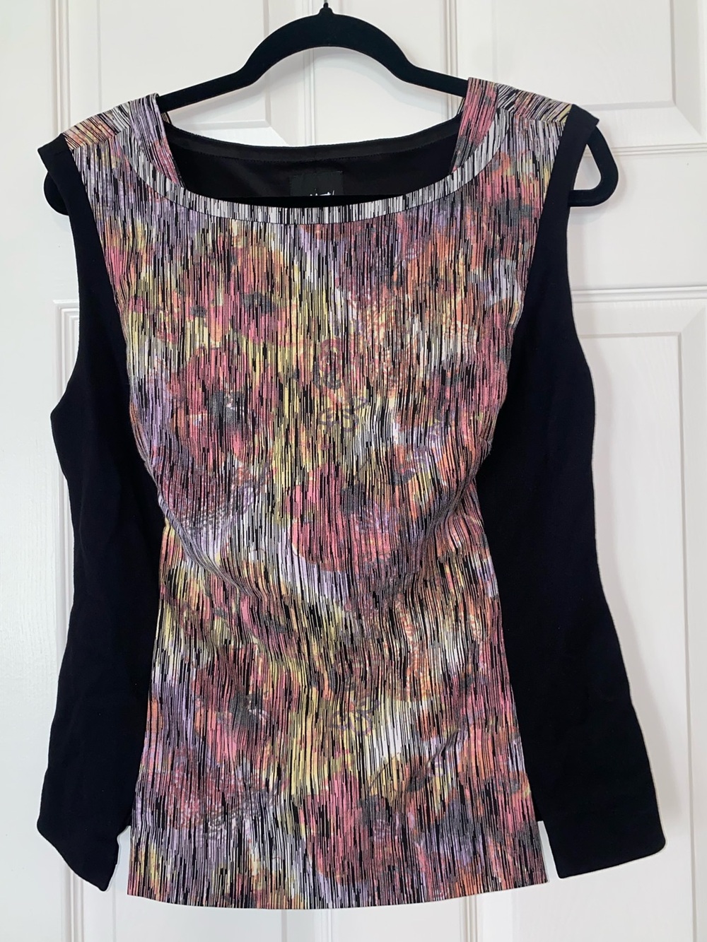 Lane Bryant Isabel Toledo Black Panel Floral-Print Tank Top